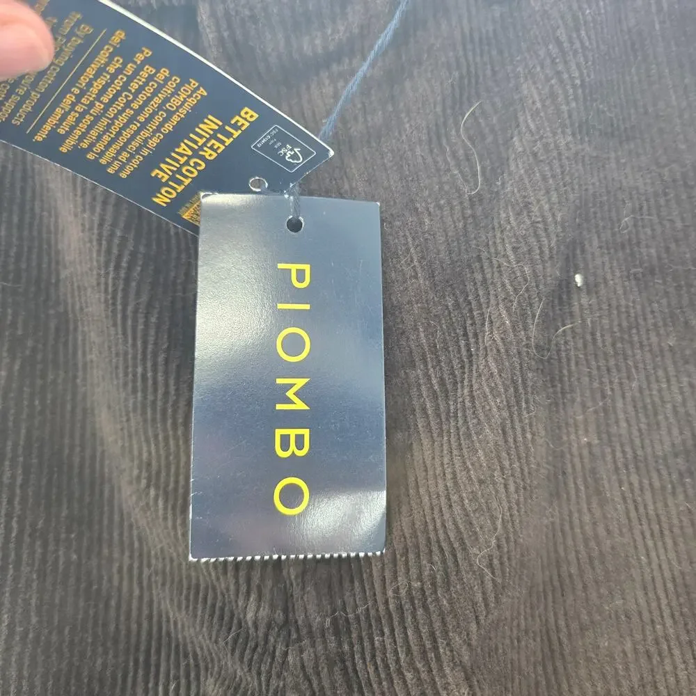 PIOMBO Mens Brown Corduroy Pants Size 32 Slim